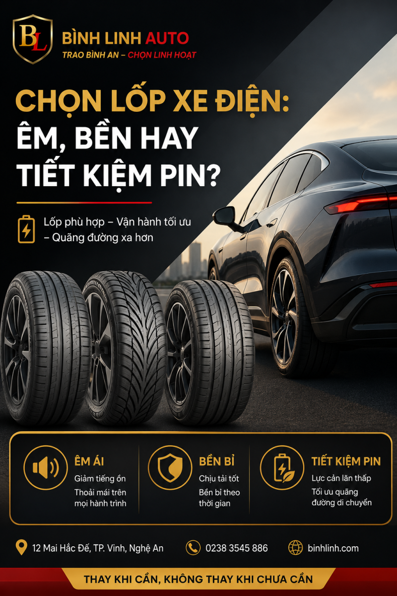 Chọn lốp xe điện: Êm, bền hay tiết kiệm pin?