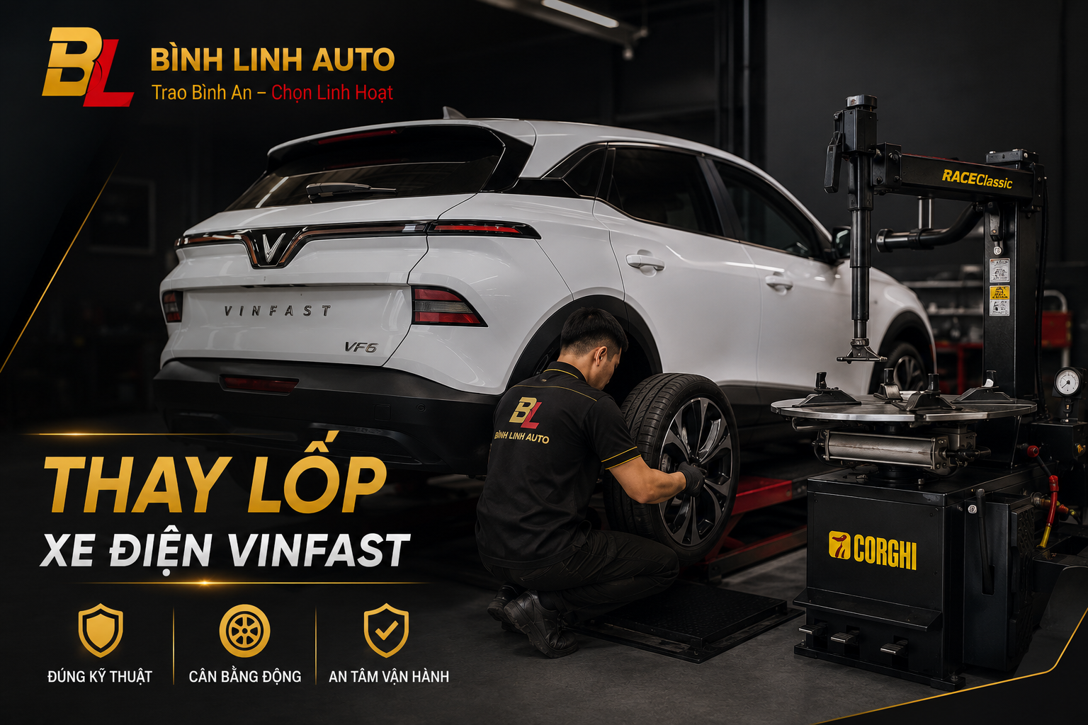 Thay lốp xe điện VinFast tại Vinh ở đâu yên tâm?