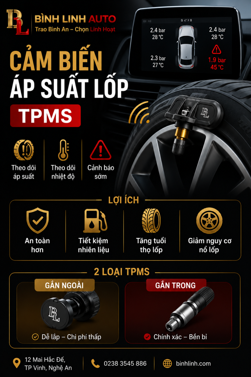 Cảm biến áp suất lốp (TPMS) có cần thiết cho xe gia đình?