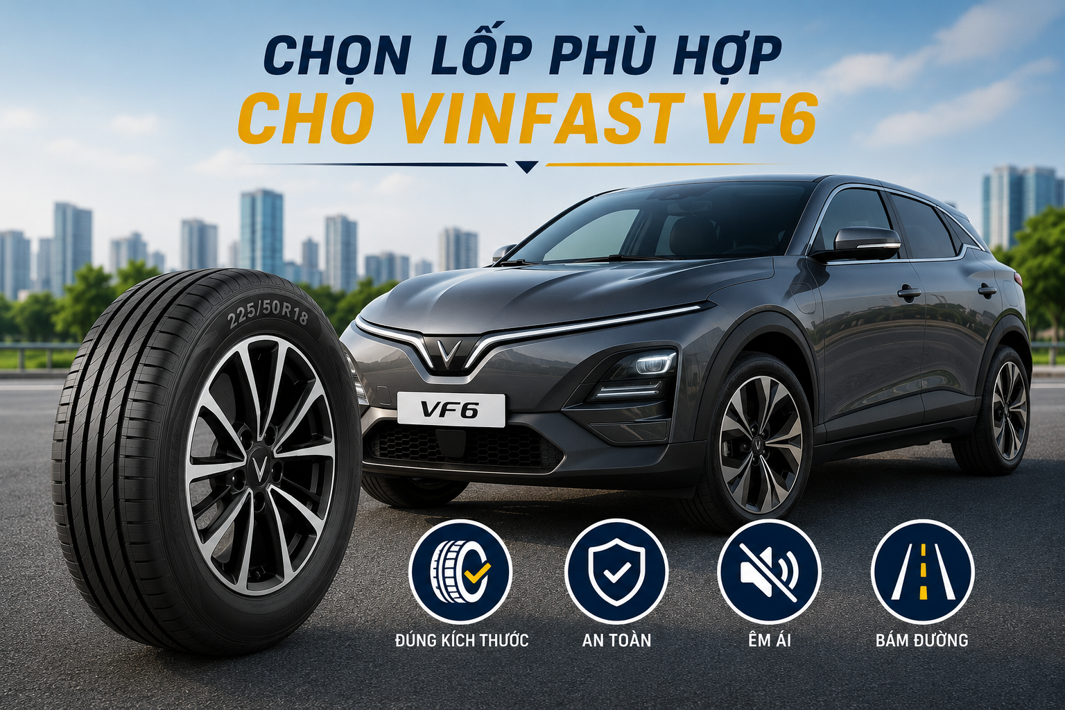 Cách Chọn Lốp Phù Hợp Cho VinFast VF6 – Bí Quyết Giúp Xe Vận Hành Êm Ái Và An Toàn