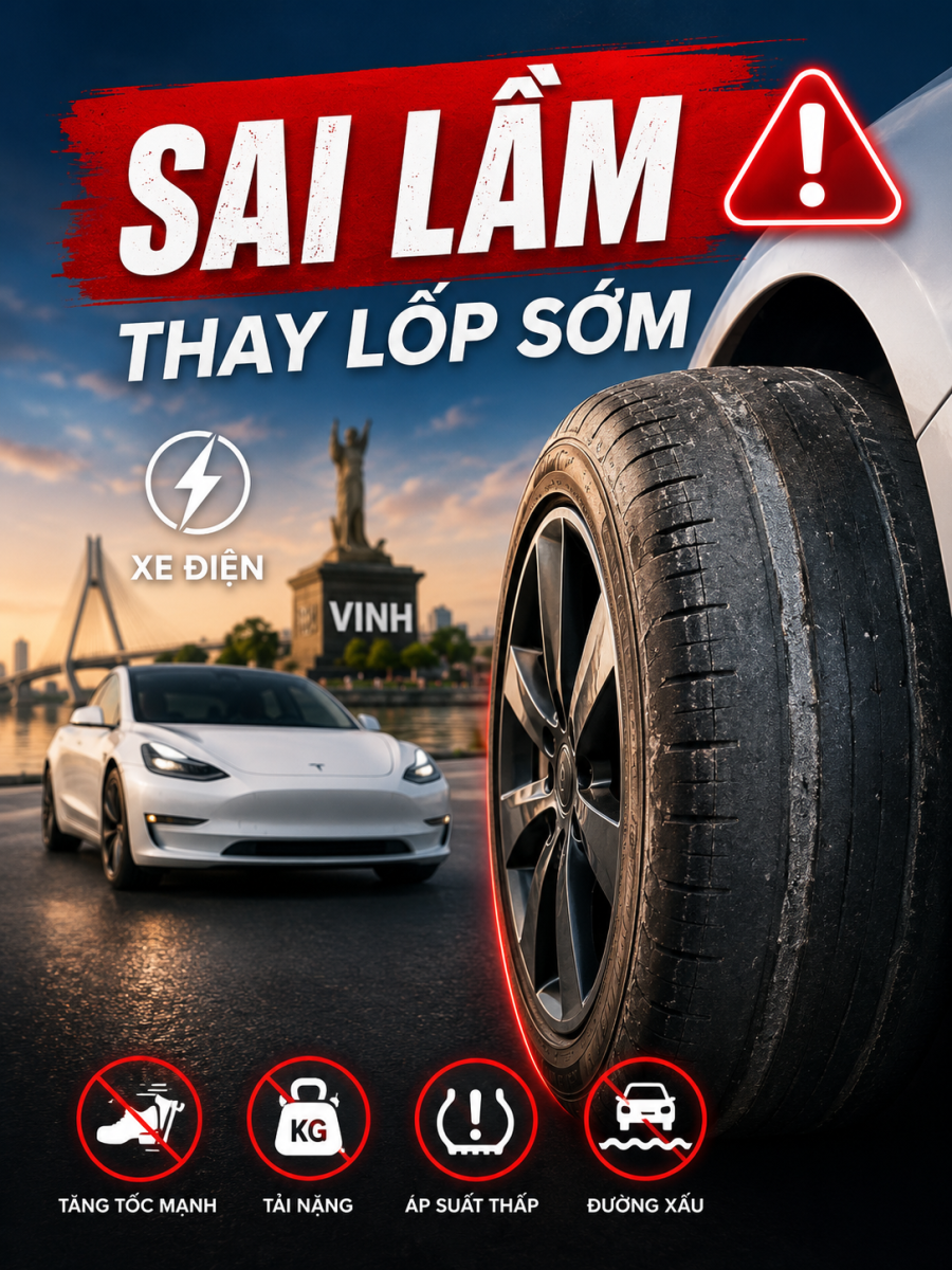 Những Sai Lầm Khiến Chủ Xe Điện Ở Vinh Phải Thay Lốp Sớm: 7 Lỗi Phổ Biến Cần Tránh