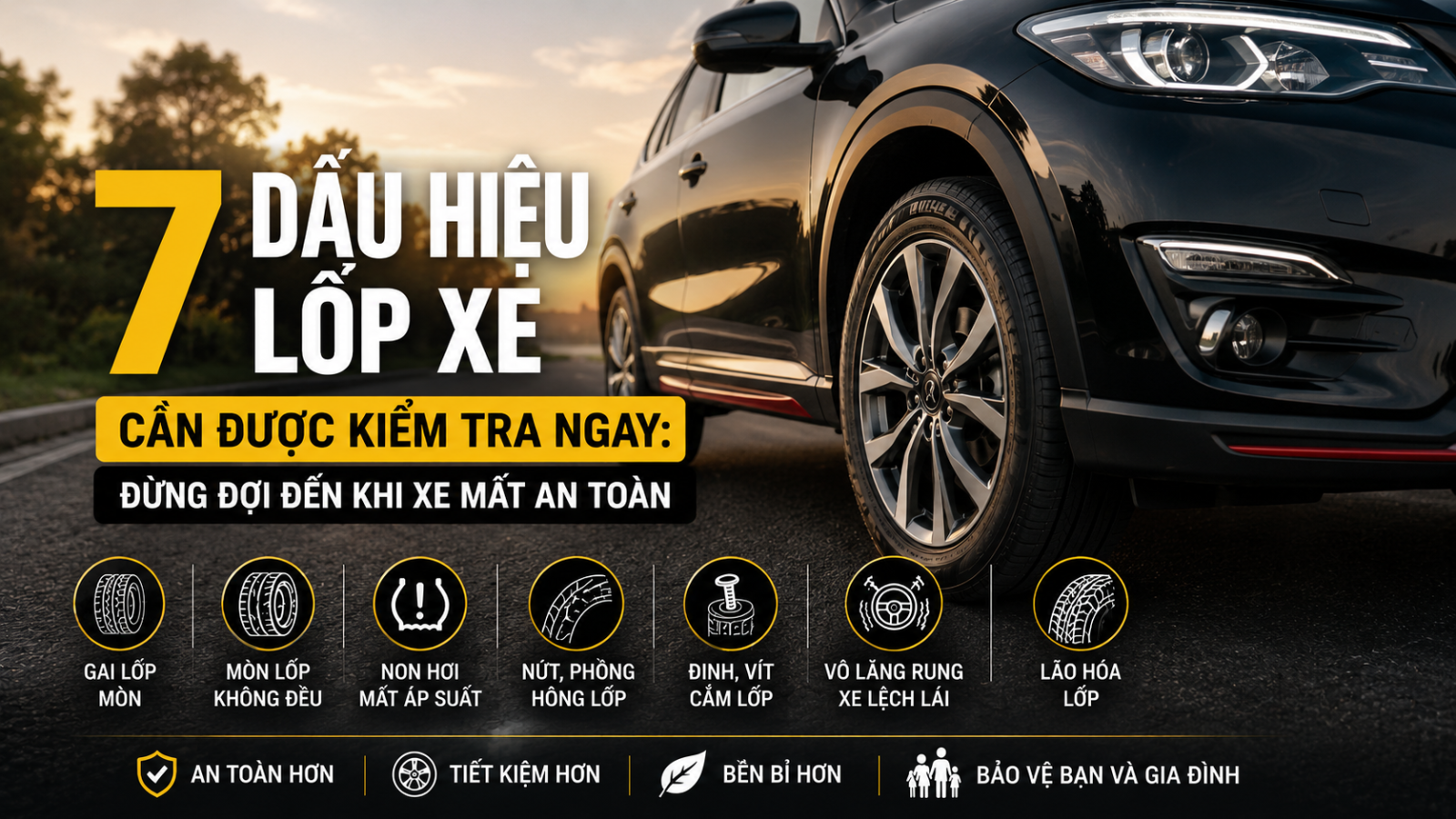 7 Dấu Hiệu Lốp Xe Cần Được Kiểm Tra Ngay: Đừng Đợi Đến Khi Xe Mất An Toàn