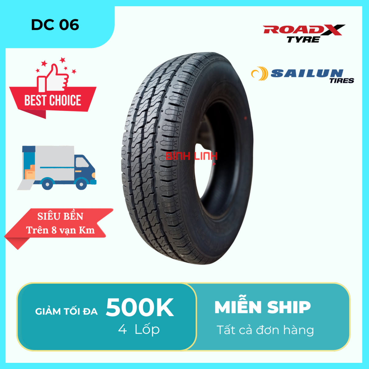 LỐP ROADX 235/65R16C 121/119R 10PR DC06