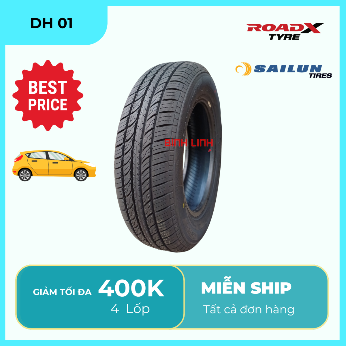 LỐP ROADX 195/70R14 91T DH01